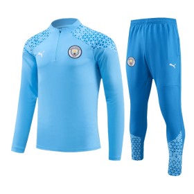 Manchester City Sudadera De Entrenamiento 2023-24 Cuarto-Cremallera Azul